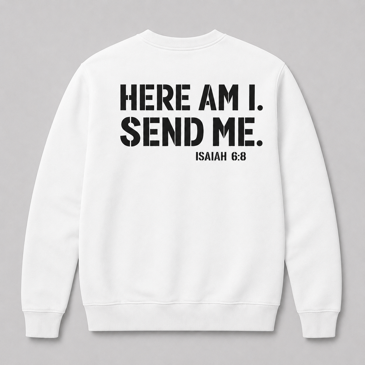 Here Am I Send Me Graphic T-Shirt, Sweatshirt & Hoodie – Isaiah 6:8 Christian Bible Verse Print, Faith Statement Apparel