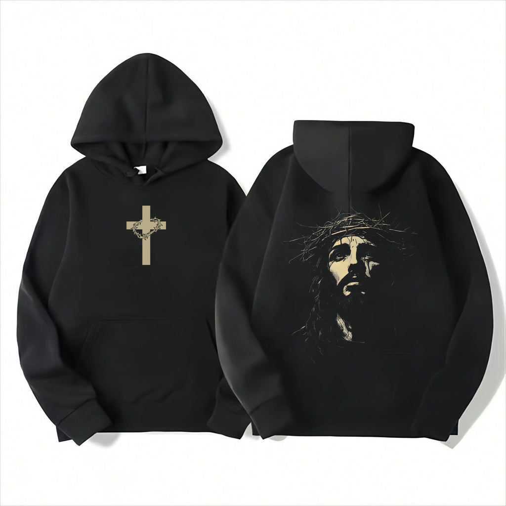 Jesus Crown of Thorns Tshirt, God Apparel Tee, Easter T-Shirt, Jesus T-Shirt, Easter Streetwear, Christian Apparel Graphic Tees, Gym Pump Cover Casual Round Neck