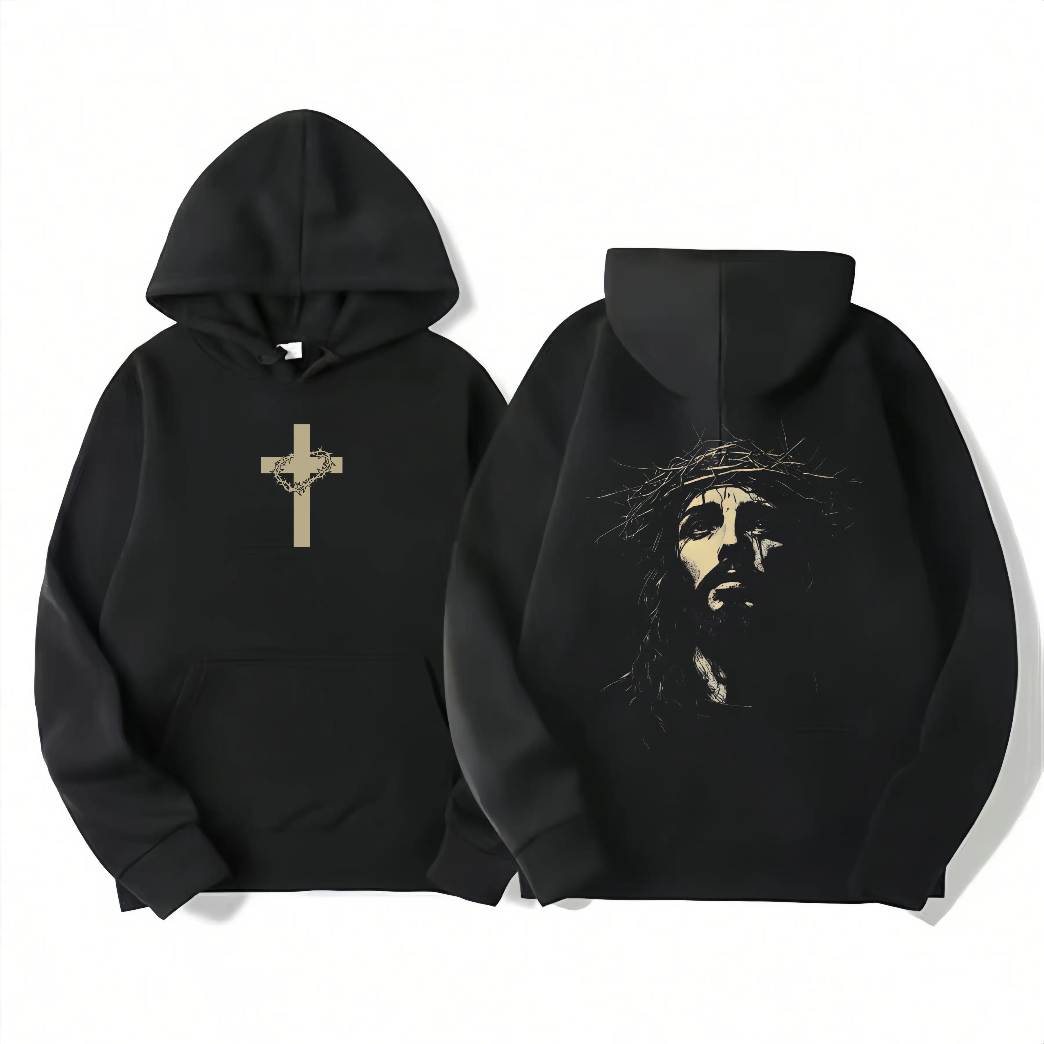 Jesus Crown of Thorns Tshirt, God Apparel Tee, Easter T-Shirt, Jesus T-Shirt, Easter Streetwear, Christian Apparel Graphic Tees, Gym Pump Cover Casual Round Neck