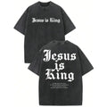 Jesus Is King Graphic T-Shirt, Sweatshirt & Hoodie – Gothic Christian Faith Print, Vintage Religious Streetwear Apparel