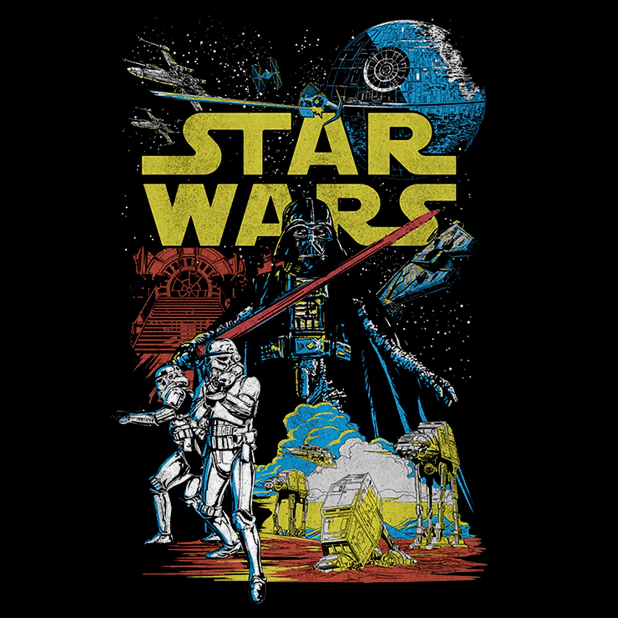 Star Wars Galactic Battle T-Shirt/Sweatshirt/Hoodie – Vintage Sci-Fi Movie Graphic Tee, Retro Streetwear Print