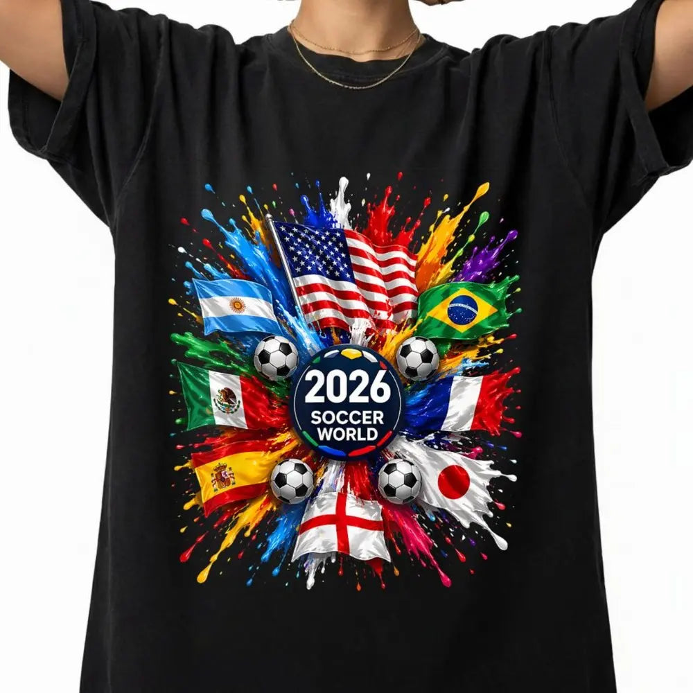 2026 Soccer World Cup T-Shirt/Sweatshirt/Hoodie – International Flags Graphic Fan Tee