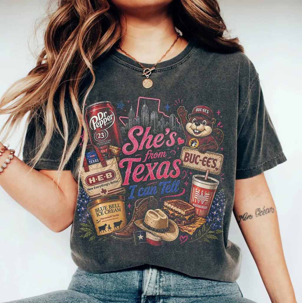 She’s From Texas I Can Tell T-Shirt, Sweatshirt & Hoodie – Texas Girl Pride Western Graphic