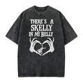 There’s a Skelly in My Belly Halloween Pregnancy T-Shirt, Sweatshirt & Hoodie – Spooky Baby Announcement Skeleton Graphic Apparel