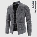 Men’s Shawl Collar Knit Cardigan – Plaid Lined Button Front Thick Warm Sweater, Classic Casual Fall & Winter Style