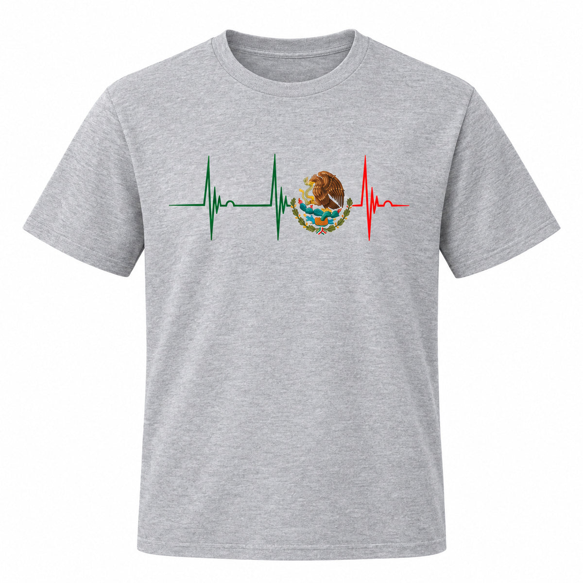 Mexico Heartbeat EKG Graphic T-Shirt, Sweatshirt & Hoodie – Mexican Pride Eagle Emblem Patriotic Design