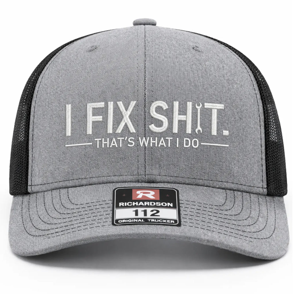I Fix Shit Embroidered Hat – Funny Blue Collar Baseball Cap, Mechanic Gift for Men