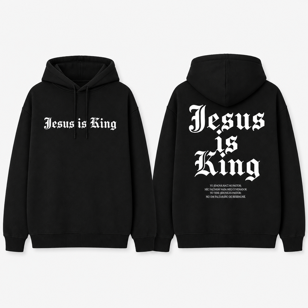 Jesus Is King Graphic T-Shirt, Sweatshirt & Hoodie – Gothic Christian Faith Print, Vintage Religious Streetwear Apparel