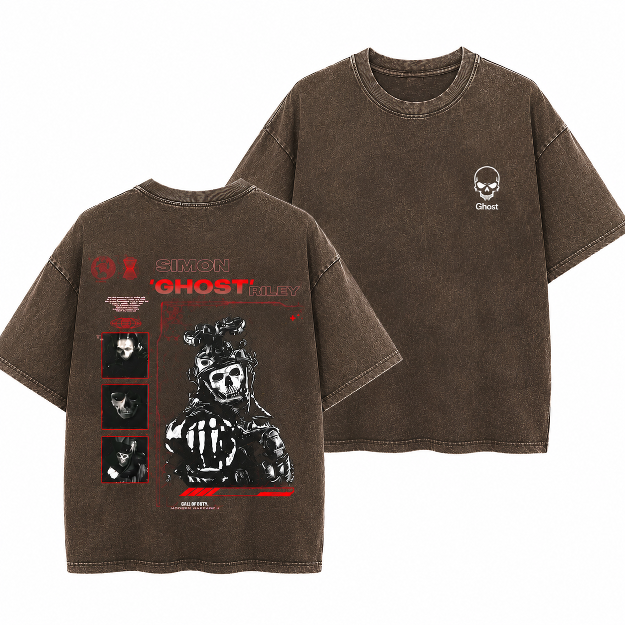 Ghost Skull Mask T-Shirt/Sweatshirt/Hoodie – Vintage Tactical Military Graphic Tee, Dark Gaming Inspired Streetwear