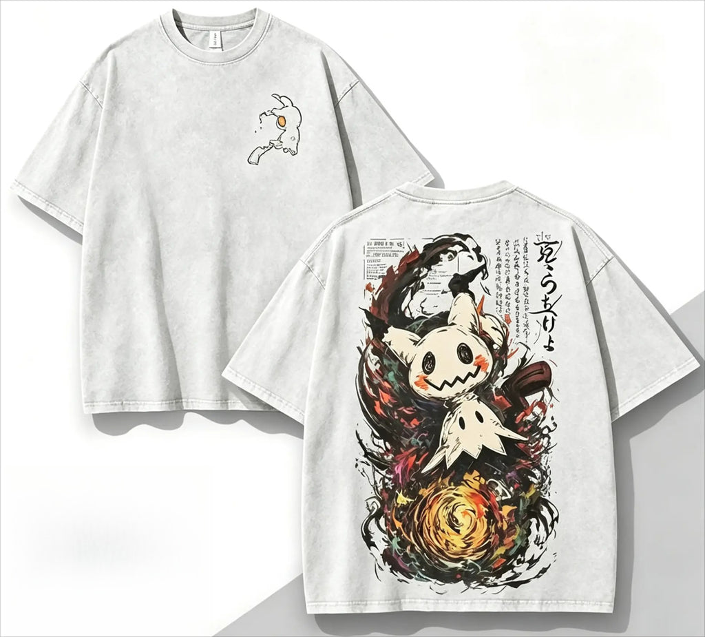 Mimikyu Ghost Graphic T-Shirt, Sweatshirt & Hoodie – Spooky Anime Halloween Shirt, Japanese Dark Aesthetic, Anime Fan Gift