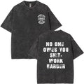 No One Owes You Shit Work Harder T-Shirt, Sweatshirt & Hoodie – Skull Motivational Graphic, No Excuses Men's Gift