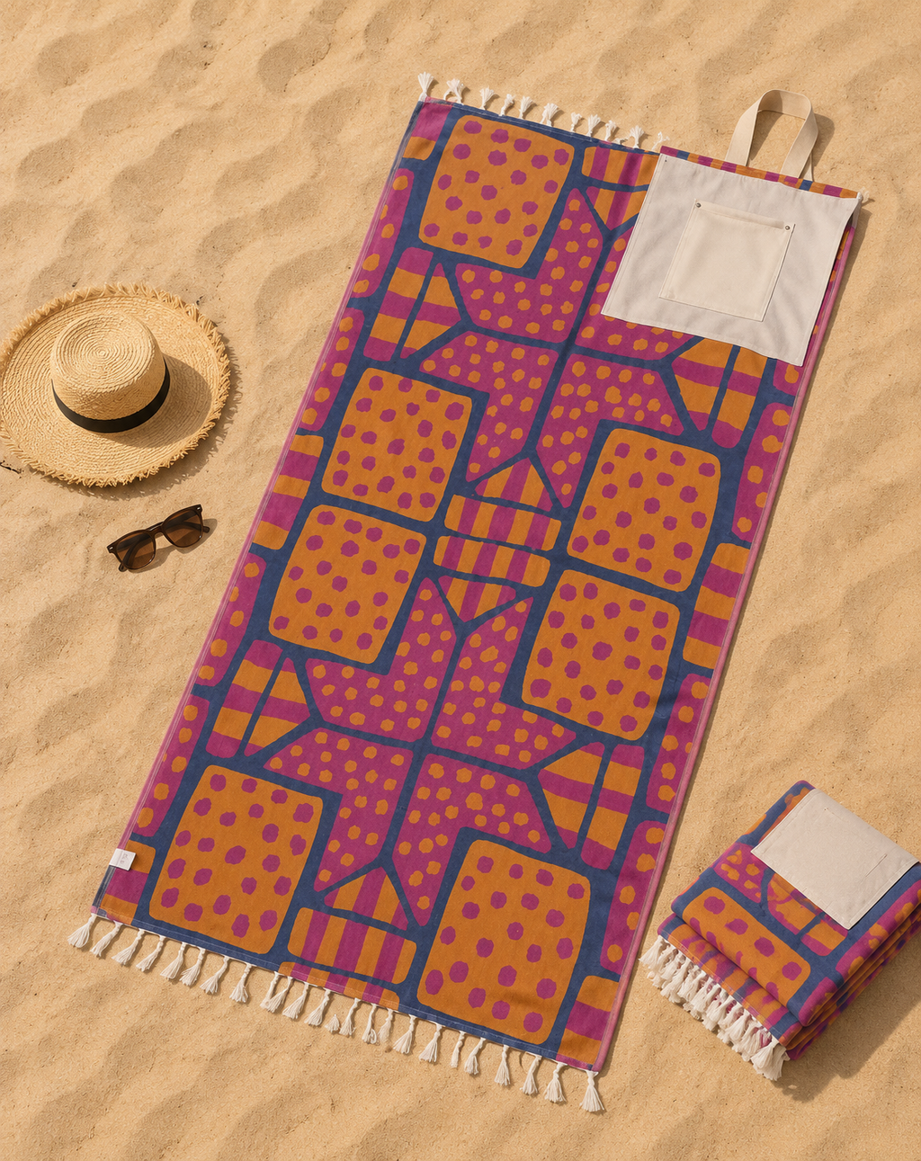 2-in-1 Beach Towel Bag – Convertible Sand-Free Microfiber Quick Dry Travel Towel for Beach, Pool & Vacation