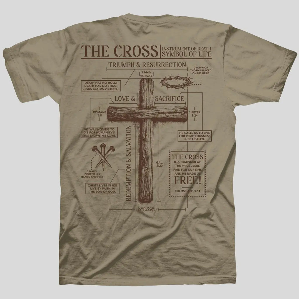 The Cross Symbol of Life Graphic T-Shirt, Sweatshirt & Hoodie – Vintage Christian Faith Cross Print, Religious Scripture Apparel