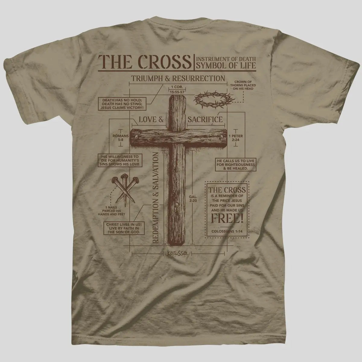 The Cross Symbol of Life Graphic T-Shirt, Sweatshirt & Hoodie – Vintage Christian Faith Cross Print, Religious Scripture Apparel