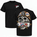 Miller Lite Skull Blue Collar Graphic T-Shirt, Sweatshirt & Hoodie – Beer Lover Workwear & Tradesman Graphic Apparel