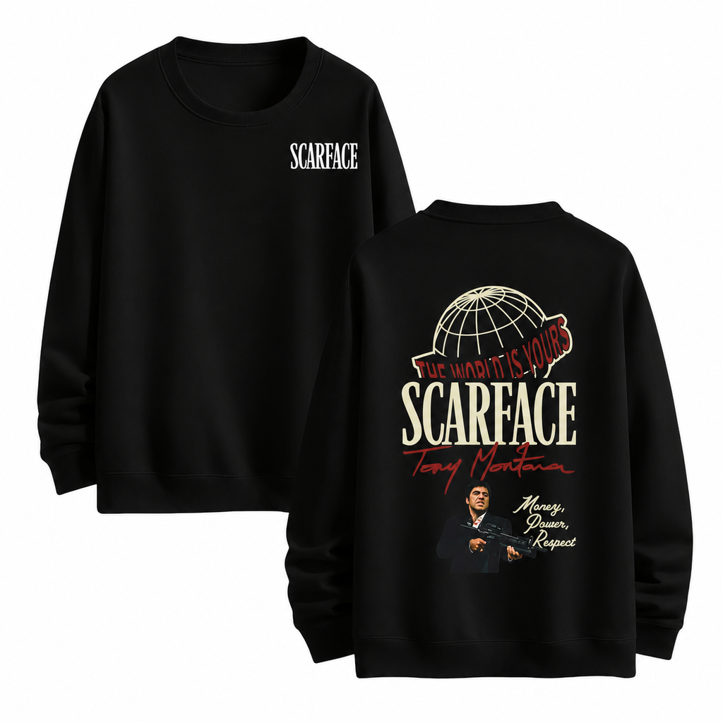 Scarface “The World Is Yours” T-Shirt/Sweatshirt/Hoodie – Tony Montana Y2K Streetwear Graphic Tee