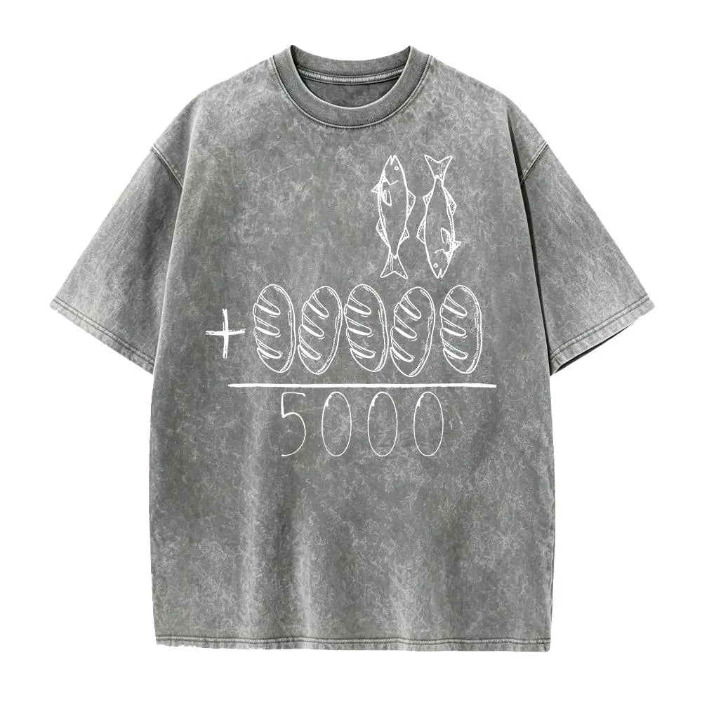 2 Fish 5 Loaves Jesus Feeds the 5000 Graphic T-Shirt, Sweatshirt & Hoodie – Christian Bible Story Faith Print