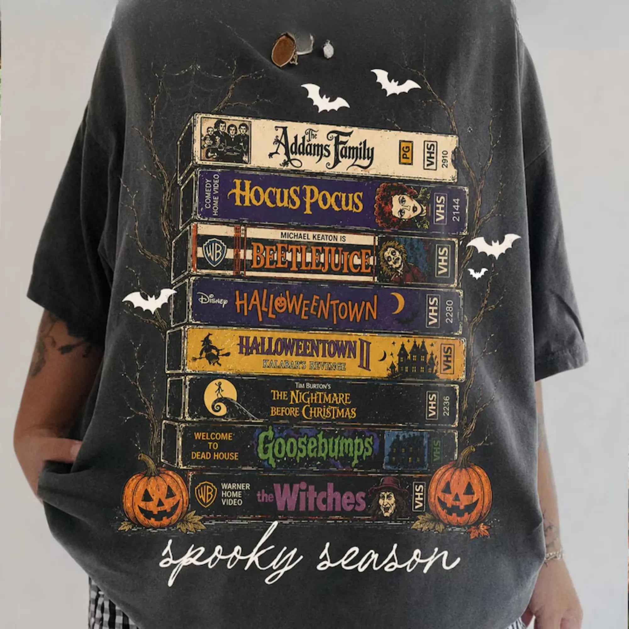 Vintage Halloween VHS Movie T-Shirt/Sweatshirt/Hoodie – Retro Horror Graphic Apparel for Spooky Season Lovers