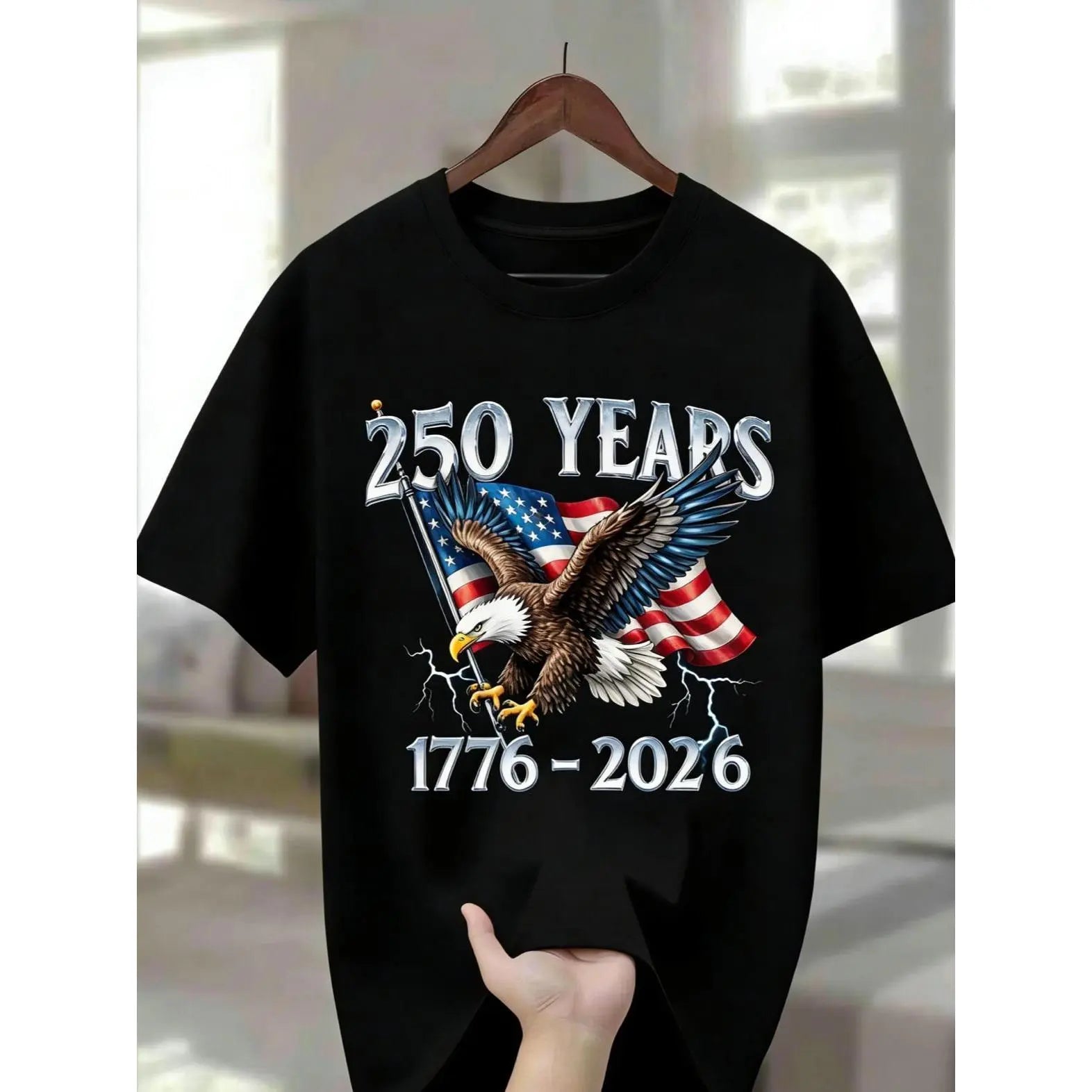 1776-2026 America 250 T-Shirt/Sweatshirt/Hoodie – Patriotic Eagle & American Flag Graphic Tee