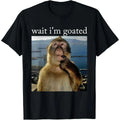 Wait I’m Goated Graphic T-Shirt, Sweatshirt & Hoodie – Funny Thinking Monkey Meme Print, Viral Brainrot Humor Apparel