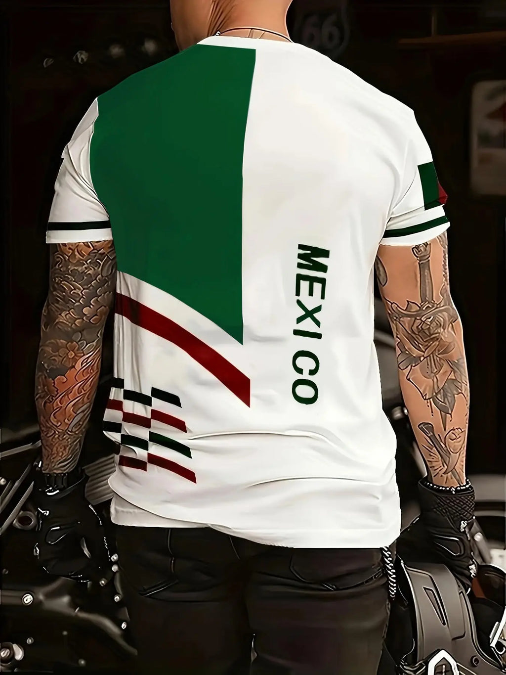Men's Mexican Style 3D Printed T-Shirt, Eagle and Snake Pattern, Breathable Polyester, Lightweight Summer Round Neck Short Sleeve