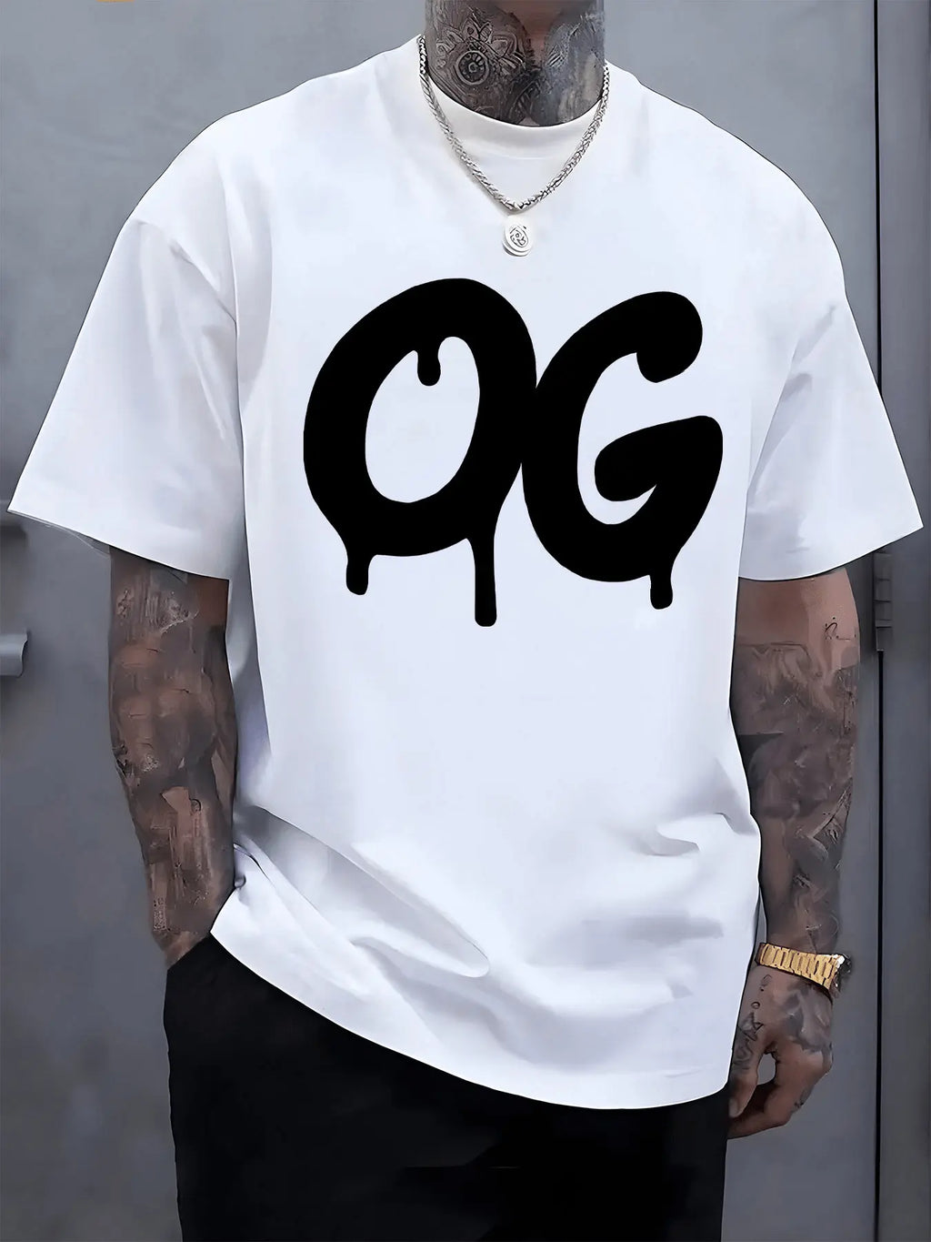 OG Graphic T-Shirt – Oversized Streetwear Cotton Tee for Men, Minimal Urban Hip Hop Style