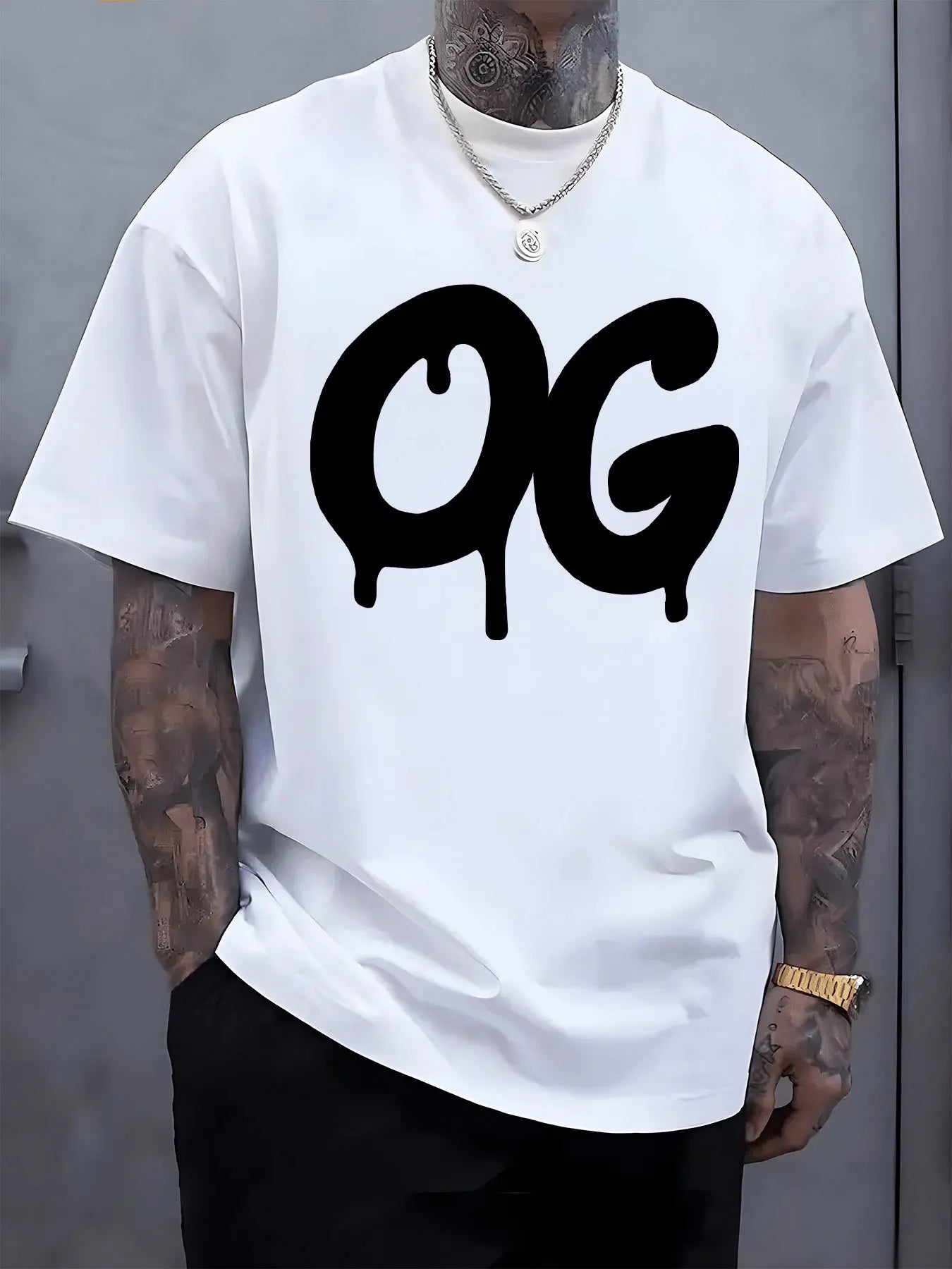 OG Graphic T-Shirt – Oversized Streetwear Cotton Tee for Men, Minimal Urban Hip Hop Style
