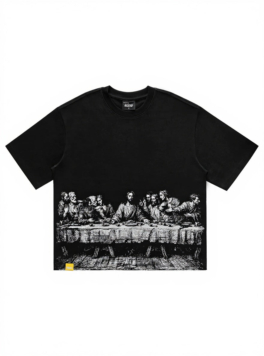 Jesus Gothic Graphic T-Shirt/Sweatshirt/Hoodie– Heavyweight Oversized Christian Streetwear Tee, Vintage Religious Artwork Print