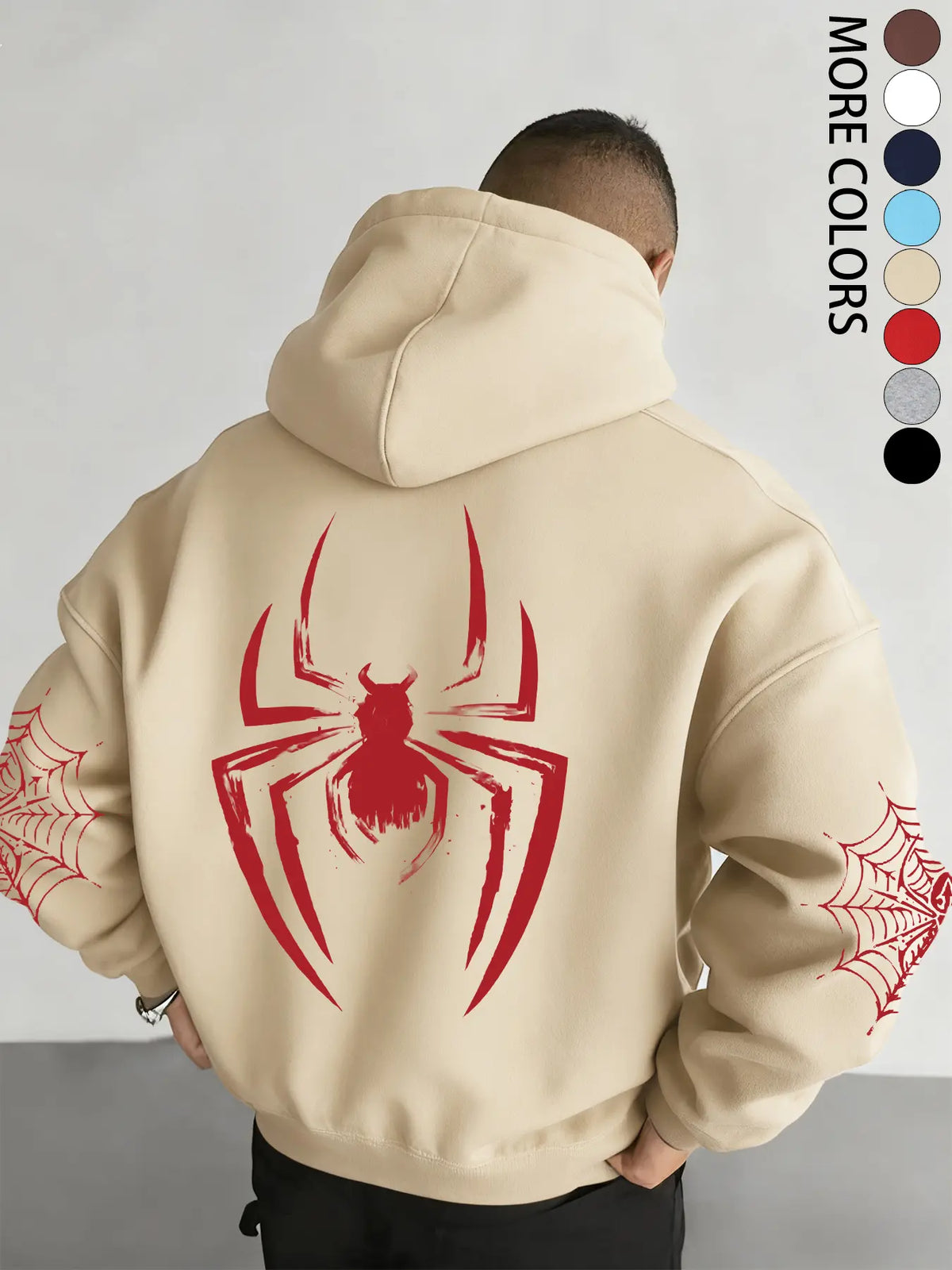 Red Spider Graphic T-Shirt, Sweatshirt & Hoodie – Oversized Back Print & Spider Web Sleeve Design, Y2K Streetwear