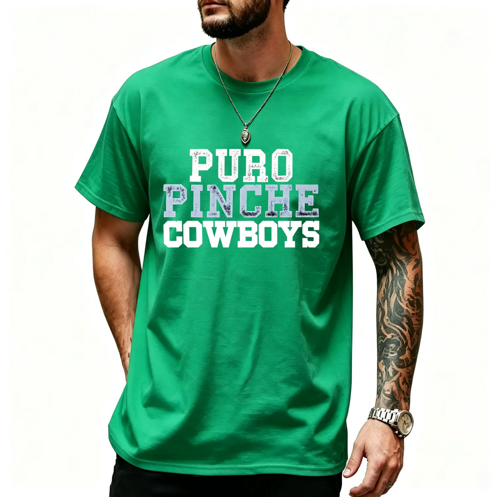 Puro Pinche Cowboys Graphic T-Shirt,Sweatshirt & Hoodie – Western Cowboy Statement Print, Vintage Streetwear Apparel