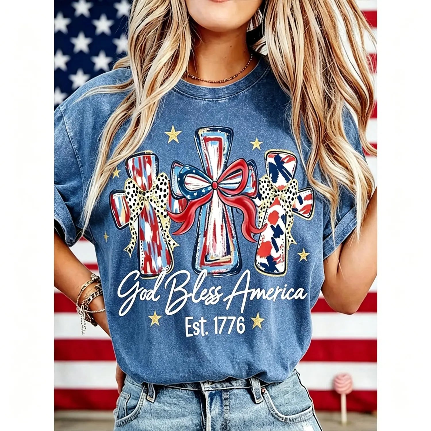 God Bless America T-Shirt/Sweatshirt/Hoodie – Vintage USA 250 Patriotic Graphic Tee