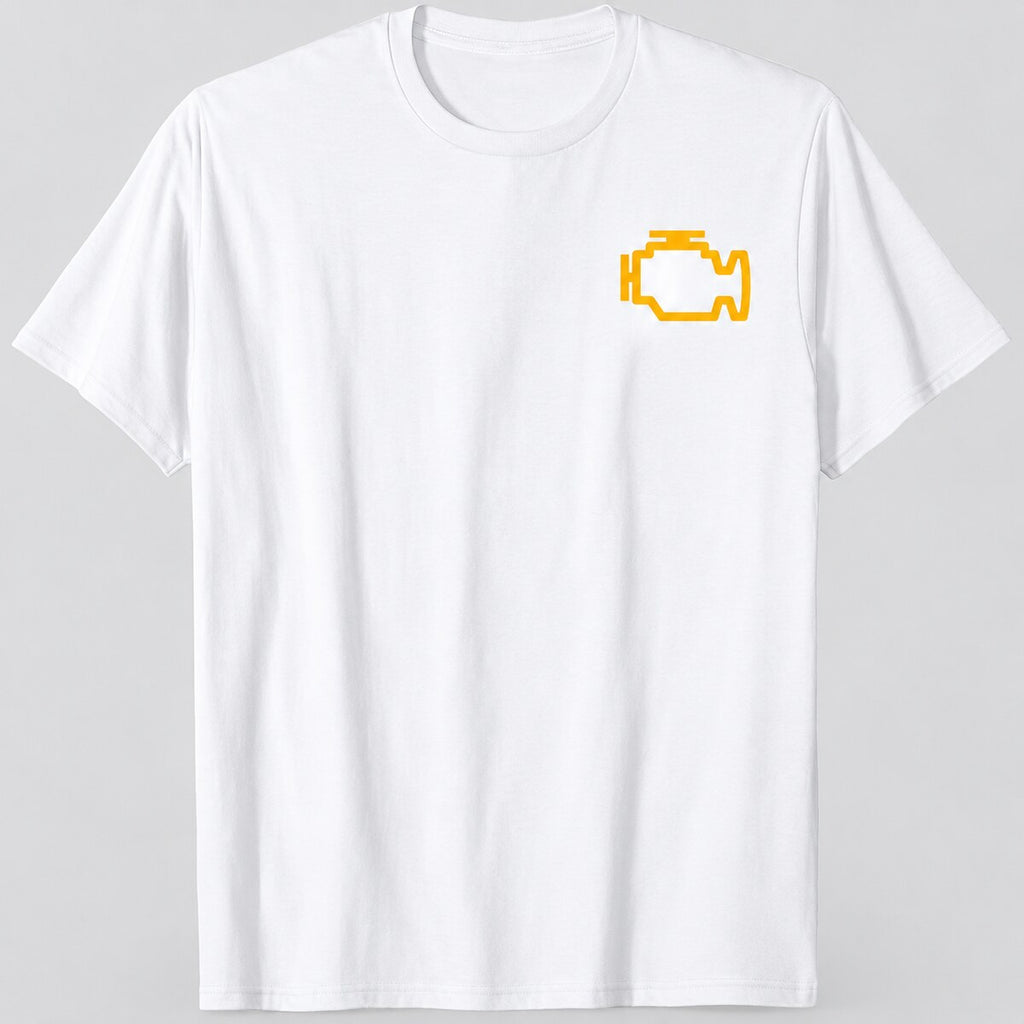 Check Engine Light T-Shirt, Sweatshirt & Hoodie – Funny Automotive Graphic Shirt, Car Guy Humor, Mechanic & Gearhead Gift
