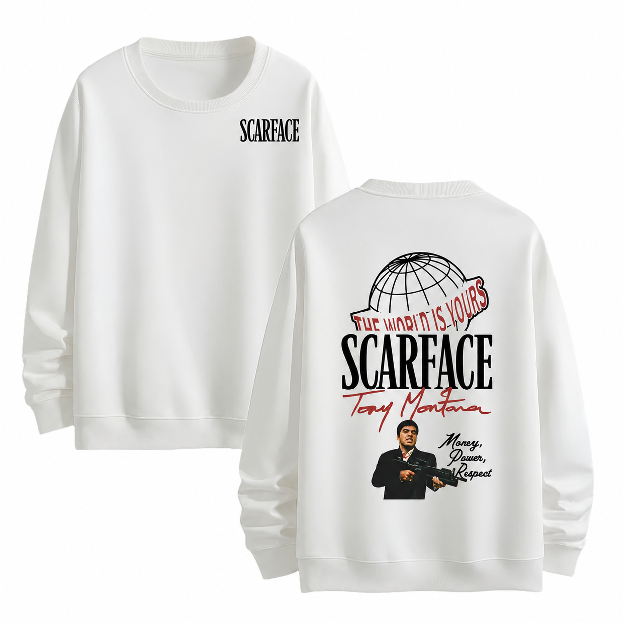Scarface “The World Is Yours” T-Shirt/Sweatshirt/Hoodie – Tony Montana Y2K Streetwear Graphic Tee