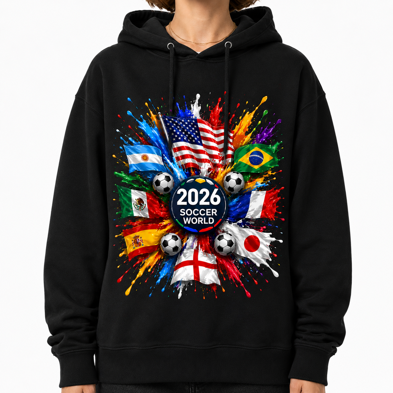2026 Soccer World Cup T-Shirt/Sweatshirt/Hoodie – International Flags Graphic Fan Tee