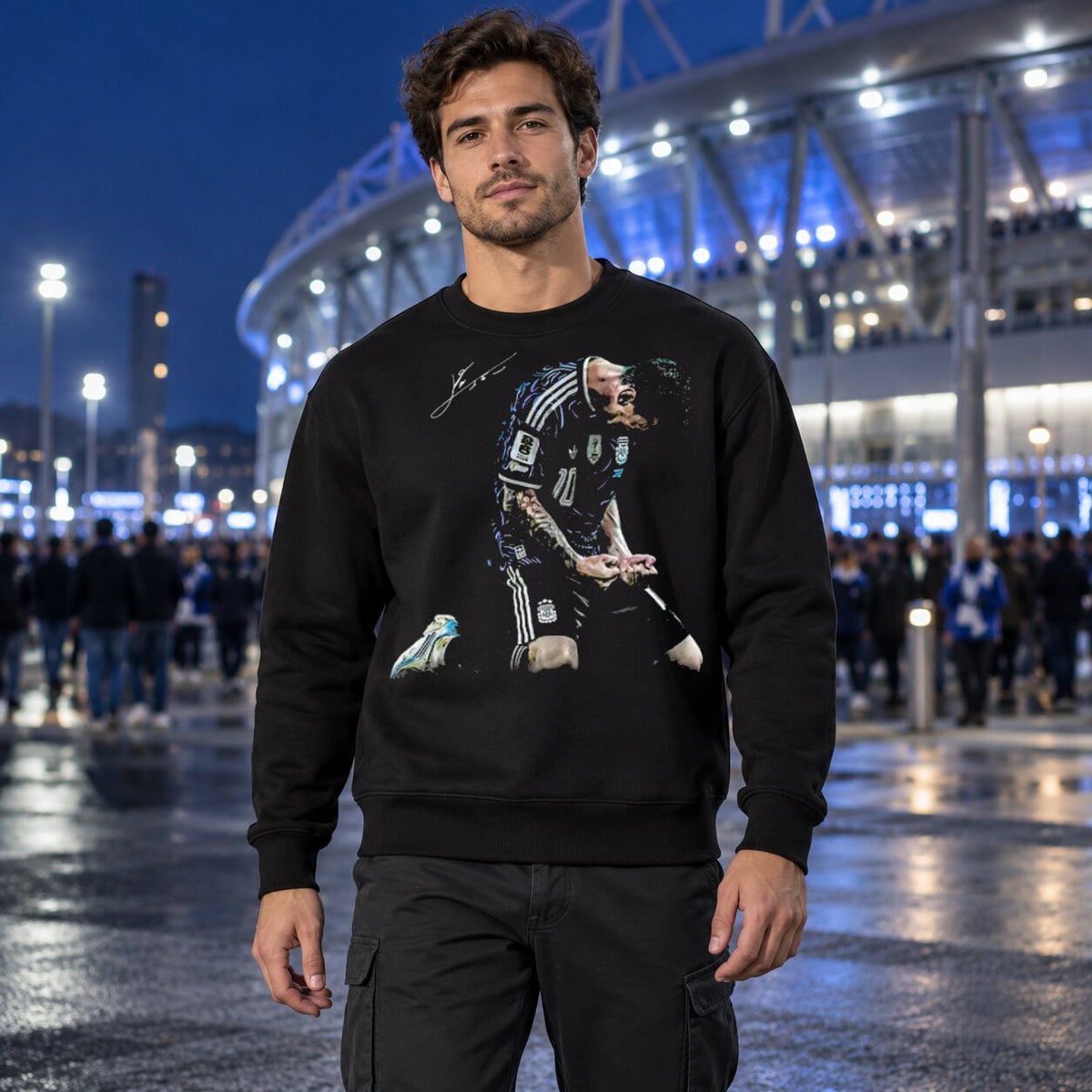 Lionel Messi Argentina Football Legend T-Shirt, Sweatshirt & Hoodie – Iconic Soccer Celebration Graphic Apparel