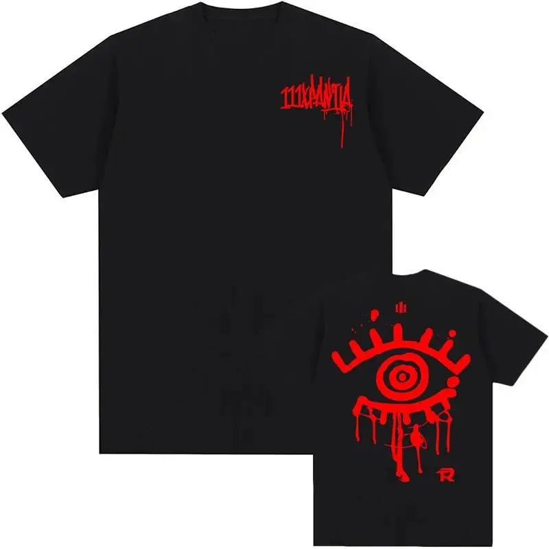 Red Eye Grunge Graphic T-Shirt, Sweatshirt & Hoodie – Y2K Hip Hop Streetwear, Alternative Graffiti Style