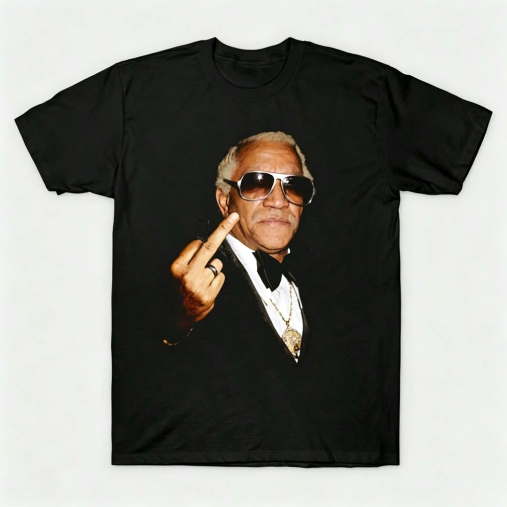 Redd Foxx Middle Finger Graphic T-Shirt, Sweatshirt & Hoodie – Vintage Retro Comedy Portrait Shirt
