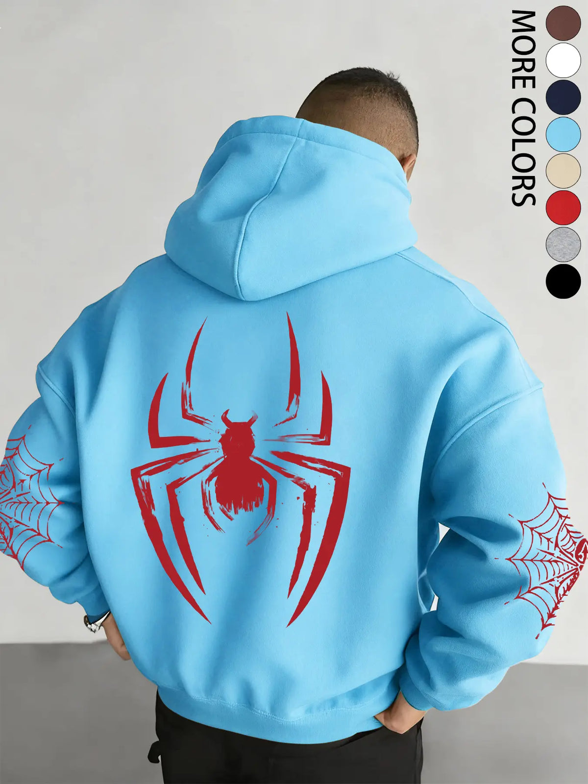 Red Spider Graphic T-Shirt, Sweatshirt & Hoodie – Oversized Back Print & Spider Web Sleeve Design, Y2K Streetwear