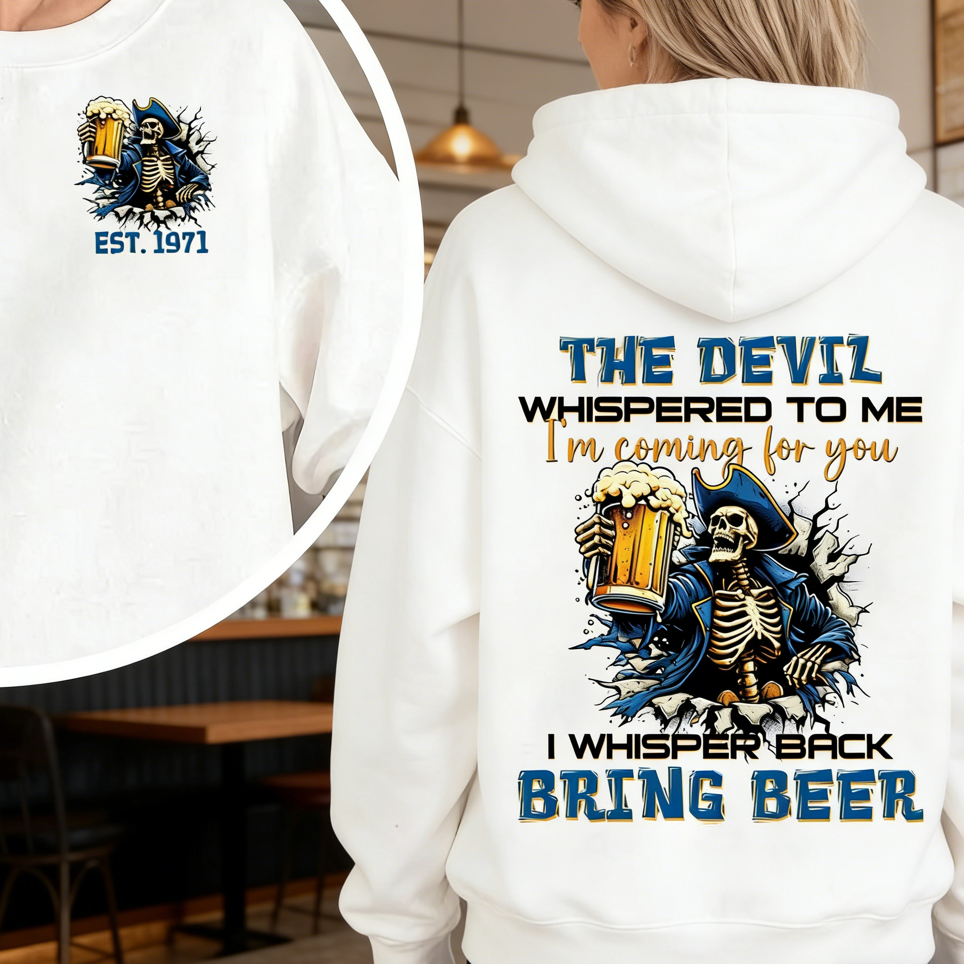 Gen X Funny Shirt 1965-1980 – “The Devil Whispered Bring Beer” Personalized Graphic Tee Hoodie Sweatshirt Gift