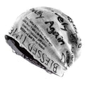 Vintage Graffiti Print Slouchy Beanie – Streetwear Graphic Skull Cap, Soft Stretch Knit Hat for Men & Women