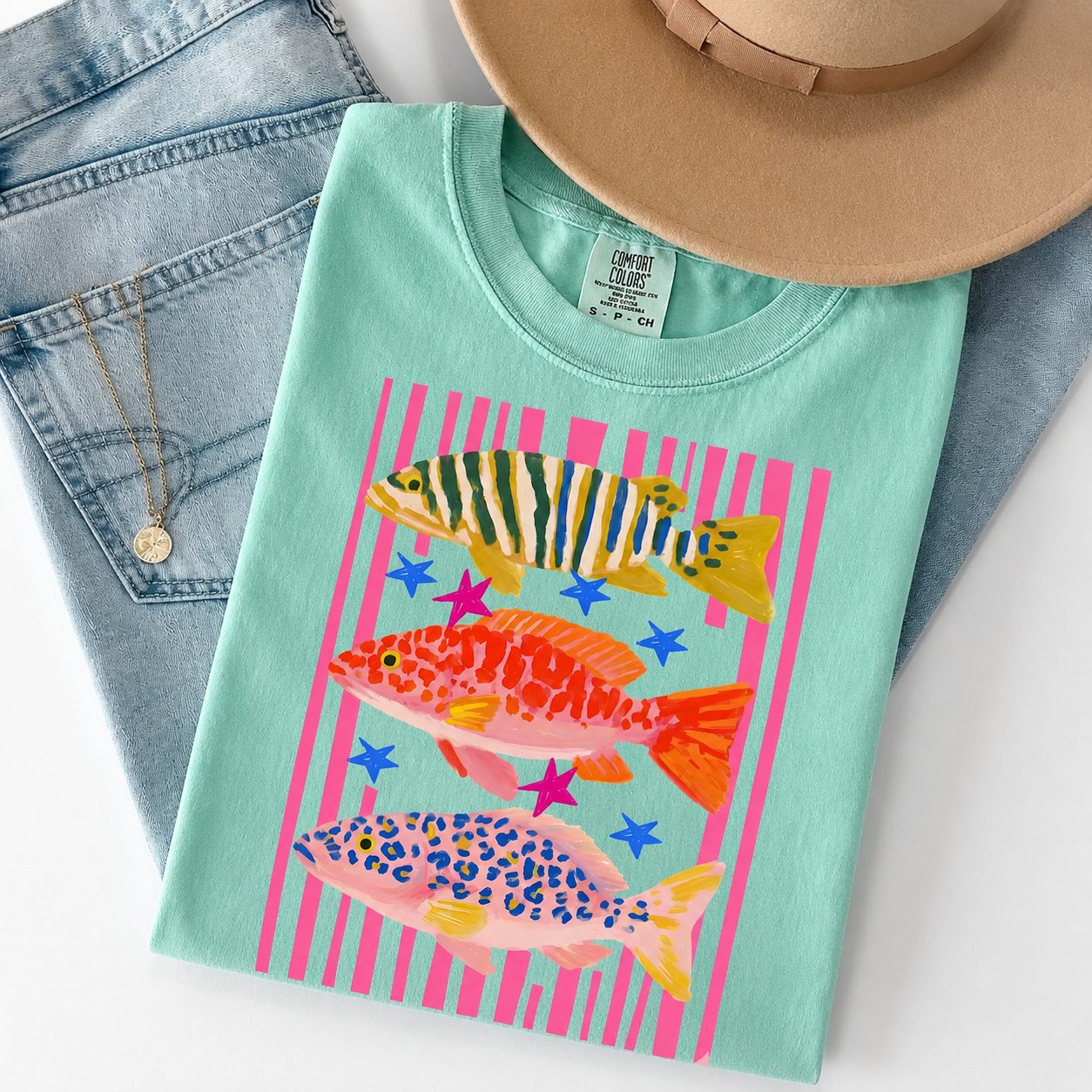 Girls Fish Too T-Shirt/Sweatshirt/Hoodie – Preppy Fish Graphic Summer Vacation Tee for Women