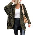 Leopard Print Fuzzy Knit Cardigan – Cozy Open Front Oversized Sweater, Casual Fall & Winter Layering