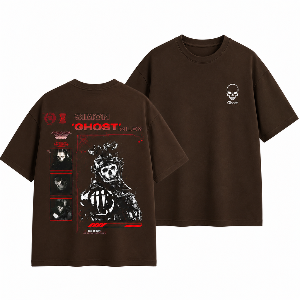 Ghost Skull Mask T-Shirt/Sweatshirt/Hoodie – Vintage Tactical Military Graphic Tee, Dark Gaming Inspired Streetwear