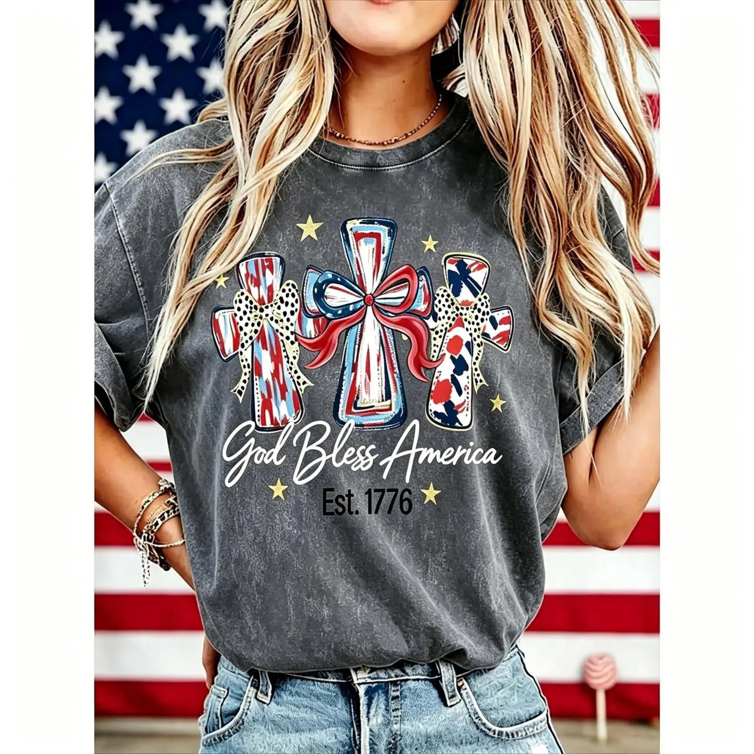 God Bless America T-Shirt/Sweatshirt/Hoodie – Vintage USA 250 Patriotic Graphic Tee