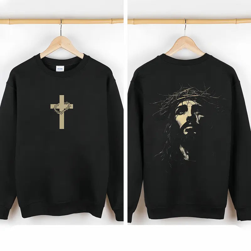 Jesus Crown of Thorns Tshirt, God Apparel Tee, Easter T-Shirt, Jesus T-Shirt, Easter Streetwear, Christian Apparel Graphic Tees, Gym Pump Cover Casual Round Neck