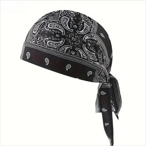 5-Pack Paisley Bandana Skull Caps – Breathable Sweat-Wicking Pirate Head Wraps, Cooling Helmet Liners for Motorcycle, Cycling & Outdoor Sports