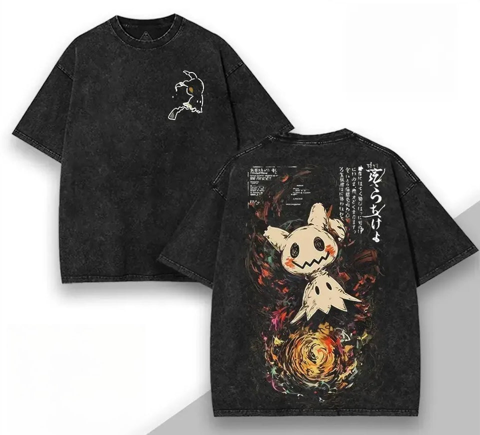 Mimikyu Ghost Graphic T-Shirt, Sweatshirt & Hoodie – Spooky Anime Halloween Shirt, Japanese Dark Aesthetic, Anime Fan Gift
