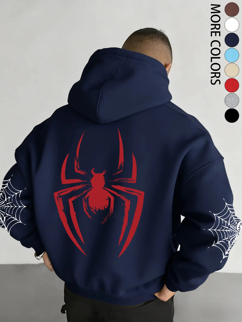 Red Spider Graphic T-Shirt, Sweatshirt & Hoodie – Oversized Back Print & Spider Web Sleeve Design, Y2K Streetwear
