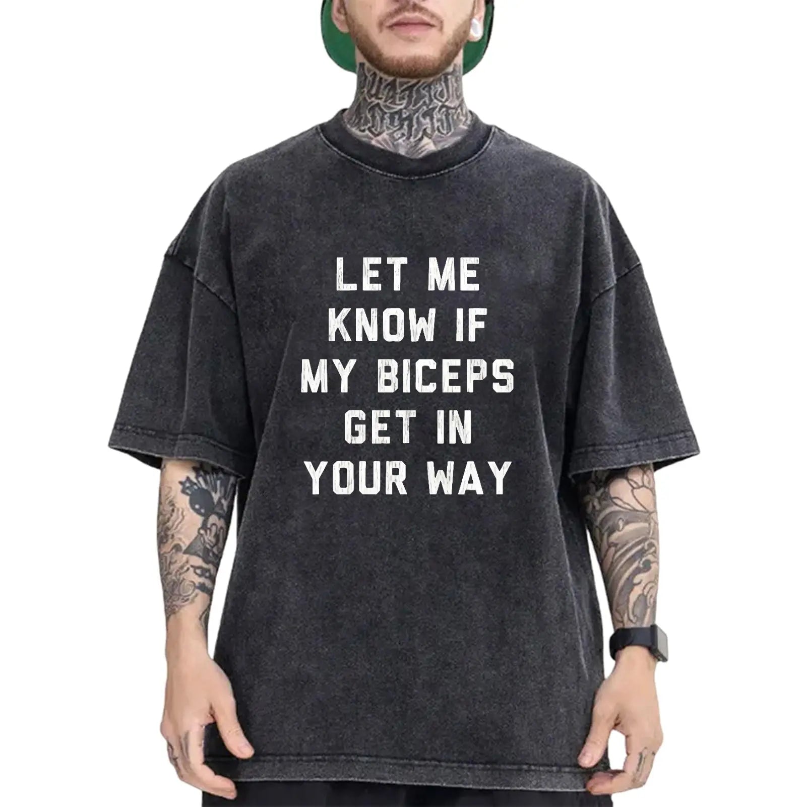 Let Me Know If My Biceps Get In Your Way Graphic T-Shirt/Sweatshirt/Hoodie – Funny Gym Fitness Streetwear Apparel