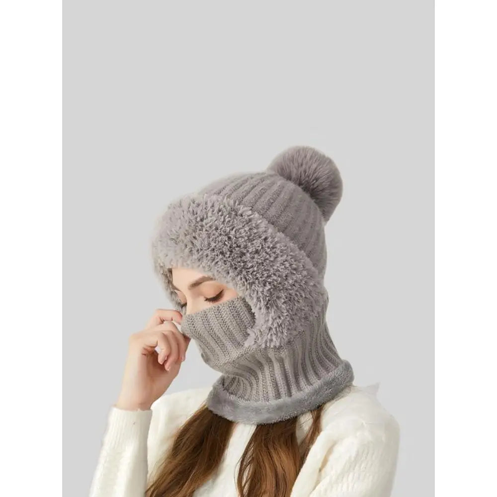 Women's Fuzzy Knit Beanie Hat – Cute Plush Warm Winter Cap, Thick Yarn Cozy Hat for Fall & Winter Fashion